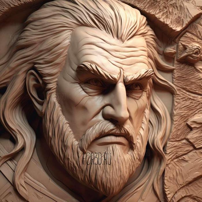 Geralt of ivia The Witcher series 3 stl model for CNC